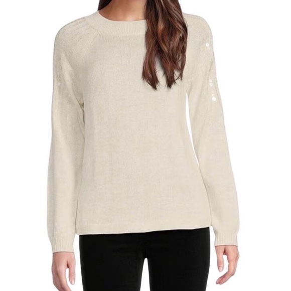 NIC+ZOE Sweaters - Nic + Zoe Subtle Shine Sequin Sweater